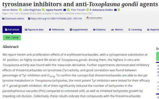 4-Arylthiosemicarbazide derivatives as a new class of tyrosinase inhibitors and anti-Toxoplasma gondii agents