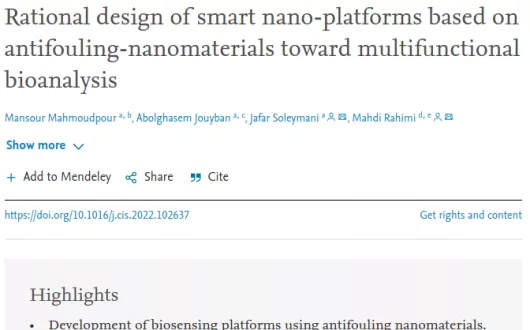 Rational Design of Smart Nano-platforms Based on Antifouling-nanomaterials toward Multifunctional Bioanalysis