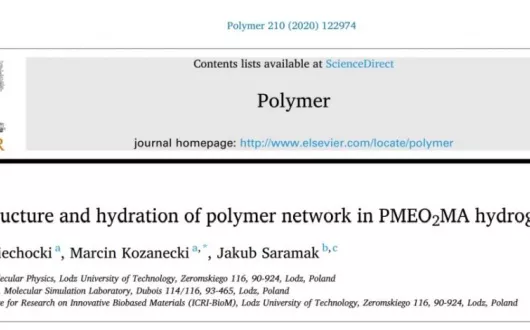 Krzysztof Piechocki, Marcin Kozanecki, Jakub Saramak, Water structure and hydration of polymer network in PMEO2MA hydrogels