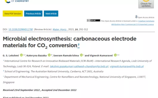 Microbial Electrosynthesis: Carbonaceous Electrode Materials for CO2 Conversion.