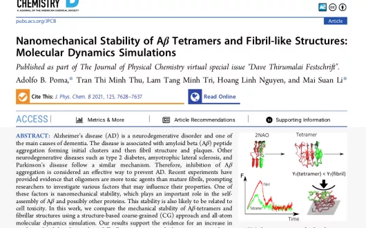 Nanomechanical Stability of Aβ Tetramers and Fibril-like Structures:Molecular Dynamics Simulations.