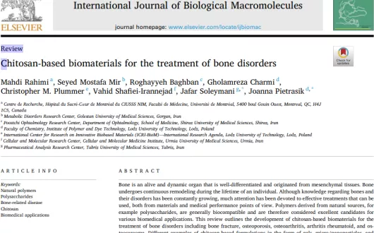 Chitosan-based biomaterials for the treatment of bone disorders