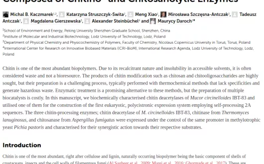 Polycistronic Expression System for Pichia pastoris Composed of Chitino- and Chitosanolytic Enzymes