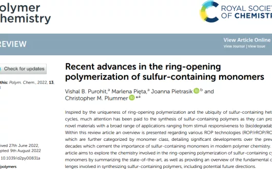 Recent advances in the ring-opening polymerization of sulfur-containing monomers