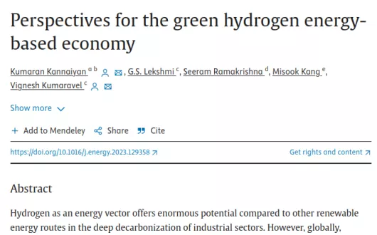 Perspectives for the green hydrogen energy-based economy