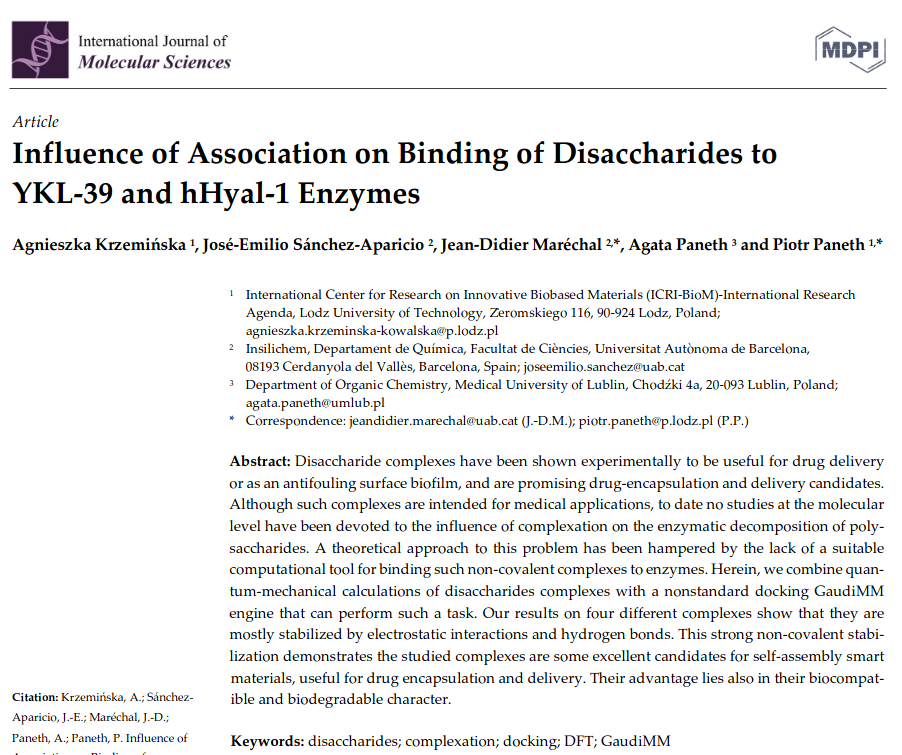 Influence of association on binding of disaccharides to YKL-39 and hHyal-1enzymes