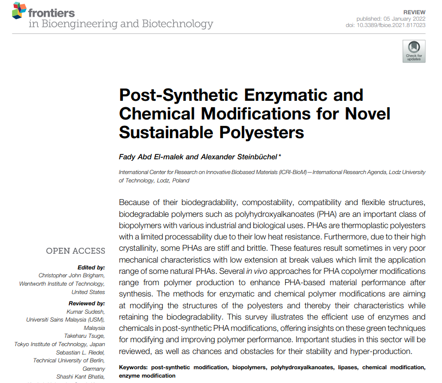 Post-Synthetic Enzymatic and Chemical Modifications for Novel Sustainable Polyesters