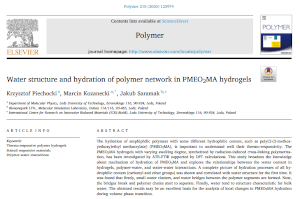 Water structure and hydration of polymer network in PMEO2MA hydrogels.