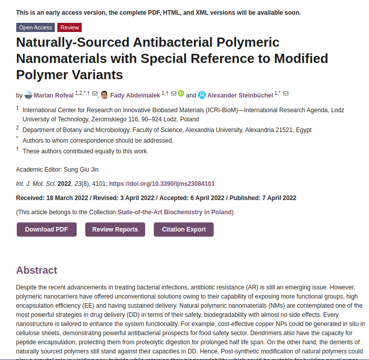 Naturally-Sourced Antibacterial Polymeric Nanomaterials with Special Reference to Modified Polymer Variants