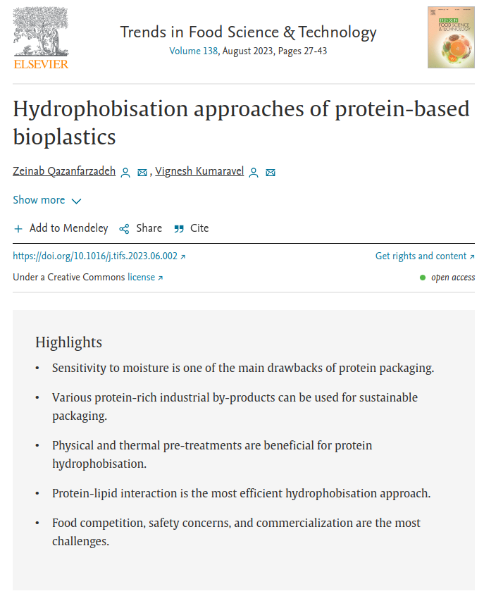 Hydrophobisation approaches of protein-based bioplastics